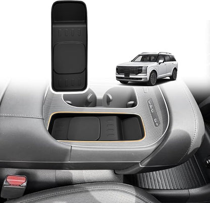 Muslogy Center Console Inserts Compatible with 2026 Hyundai Palisade Accessories Center Console Wireless Charger Protective Mat Liner Anti-Slip Silicone Phone Charge Area Charging Protection