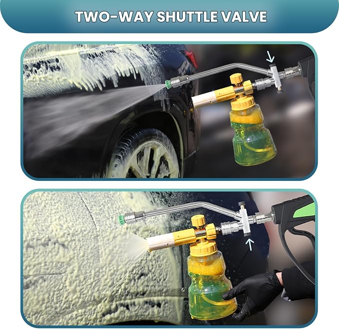 Dual Connector Pressure Washer Wand for Foam Cannon, Dual-Connector Lance with 5 Pressure Washer Nozzle Tips, 4000 PSI