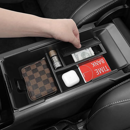 3PCS Center Console Organizer Compatible with Toyota 2025 2026 Camry Accessories Silicone Wireless Charging Anti-Slip Mat ABS Material Armrest Secondary Storage Box