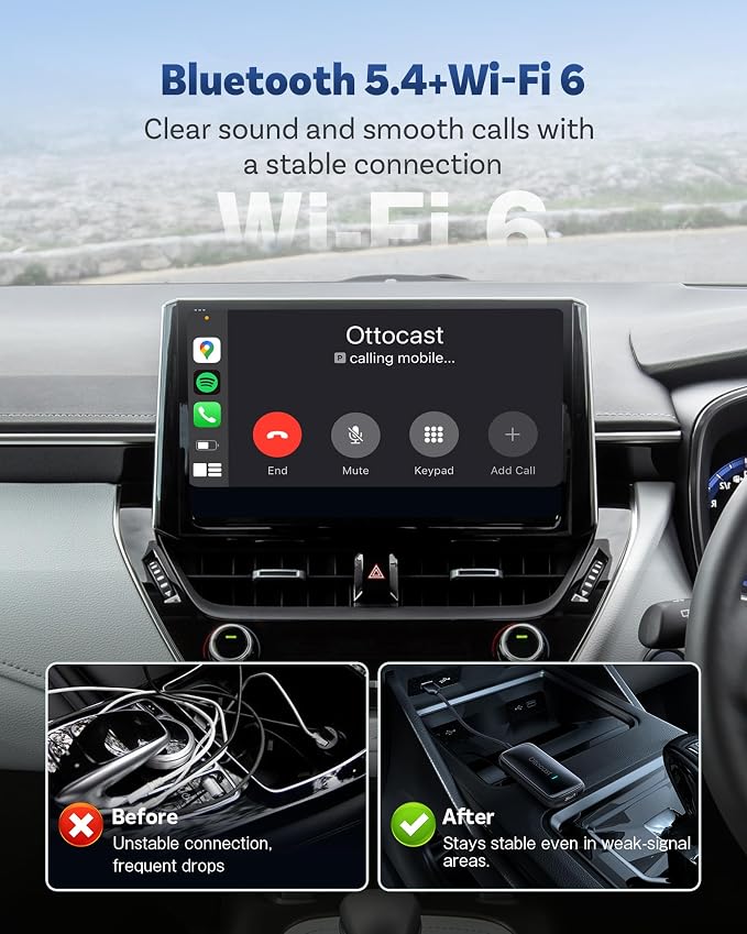 OTTOCAST 2026 Play2Video Ultra Magic AI Box Car Streaming Devices, Wireless CarPlay Android Auto Video Adapter 3 in 1 Built-in Netflix/YouTube Android 12 System