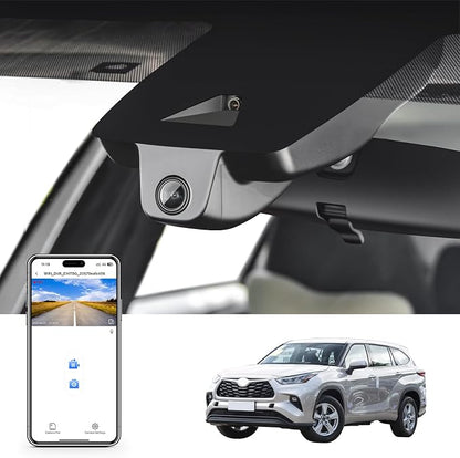 4K Dash Cam custom fit for Toyota Highlander & Hybrid Gen4 UX70 2020 2021 2022 2023 2024 2025 2026(Model A), E Limited L XLE XSE Platinum, Integrated OEM Look,UHD 2160P Video,App & WiFi,GPS, 64GB Card