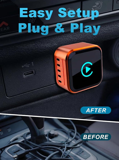 Wireless CarPlay Adapter 2026 Upgraded for iOS & Android Auto，Mini Size Wired to Wireless CarPlay, Plug & Play, Car Play Adapter Compact with USB/Type-C