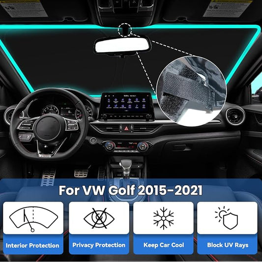 Windshield Sun Shade Custom-Fit for Volkswagen VW Golf 2015-2021