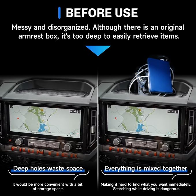 SXCY for 2025 2026 Nissan Frontier Dashboard Organizer Tray [12.3 inch Screen Only] for 2025 2026 Nissan Frontier Accessories Screen Back Tray 2025 Frontier Behind Dash Console Organizer Tray