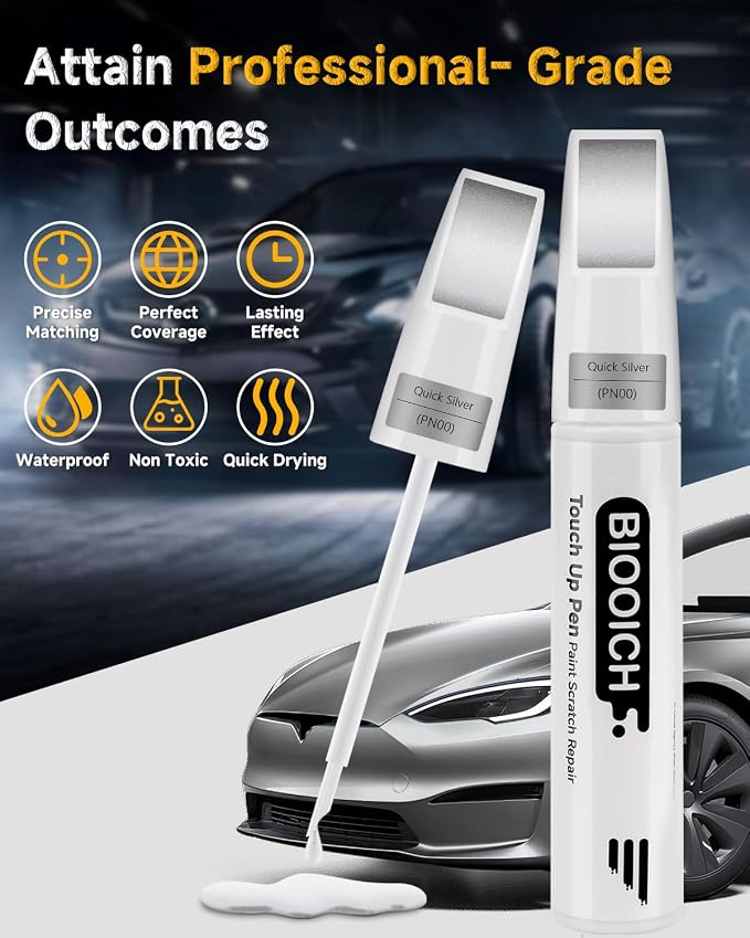 Touch Up Paint Pen Exact Color Match Car Chip and Scratch Repair (for Tesla, PNOO)