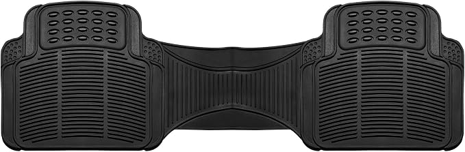 FH Group Car Floor Mats - Heavy-Duty Rubber Floor Mats for Cars, Universal Fit Rear Set, Trimmable Automotive Floor Mats, ClimaProof Floor Mats For Most Sedan, SUV, Truck Floor Mats Black