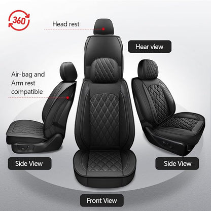 MIROZO Front Seat Covers for Ram,Waterproof Truck Seat Cover Car Seat Protector Compatible with 2009-2026 RAM 1500/2500/3500 Crew Quad Cab Pickup Cushions (2 PCS Front,Black)
