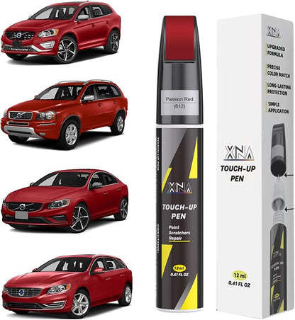 XNA Passion Red(727) for Volvo Touch Up Paint, Car Scratch Remover for Nicks and Chips Repair, 2-In-1 Quick & Easy Fix Car Scratch Repair Kit with Exact Color-Matched