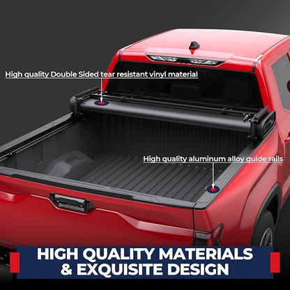 MOSTPLUS Quad Fold Hard Truck Bed Tonneau Cover Compatible with 2014-2025 Toyota Tundra Fleetside for Models with The Deckrail System 5.5 FT-4 Fold Aluminum Bed 66.7 inch