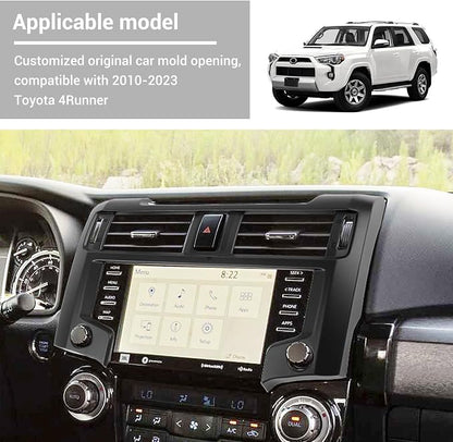 Hoolcar Dashboard Center Console Navigation Trim Panel Decoration GPS Interior Cover Trim Accessories Compatible with 2020-2023 2024+Toyota 4Runner, Matte Black