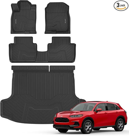 Floor Mats & Cargo Liner for 2023-2025 2026 Honda HR-V All Weather Protection TPE Rubber Floor Liners & Trunk Mat for Honda HRV 2026 Accessories, Odorless Anti-Slip, Black