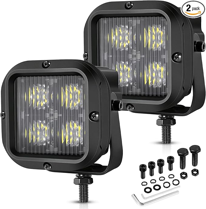 LED Pods, OFFROADTOWN 3inch 80W CREE LED Pods Off Road Driving Lights Cubes Ditch Light Backup Reverse Lights for Truck Pickup Dirt Bike UTV ATV SUV Boat 4x4 Car - Driving Flood Beam