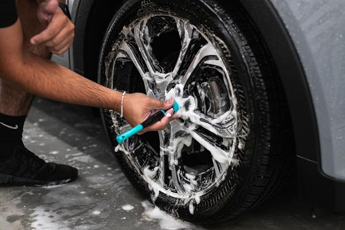 Detail Factory - TriGrip Ultra-Soft Detailing Brush Set - Scratch-Free Cleaning for Exterior, Interior Panels, Emblems, Badges, Gauges, Infotainment Screen - Octane Riptide