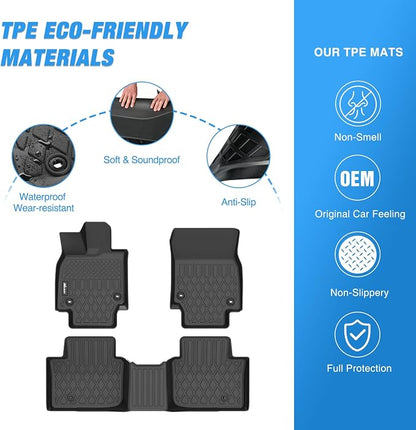 Nilight TPE Floor Mats for Toyota Crown 2023 2024 2025 2026 / Toyota Crown Signia 2025 2026, All Weather Custom Fit Heavy Duty Floor Liners