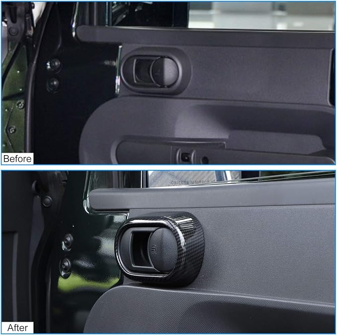 JeCar Interior Door Handle Cover Trim for 2007-2010 Jeep Wrangler JK Unlimited 4 Door Carbon Fiber Interior Accessories(4pcs)