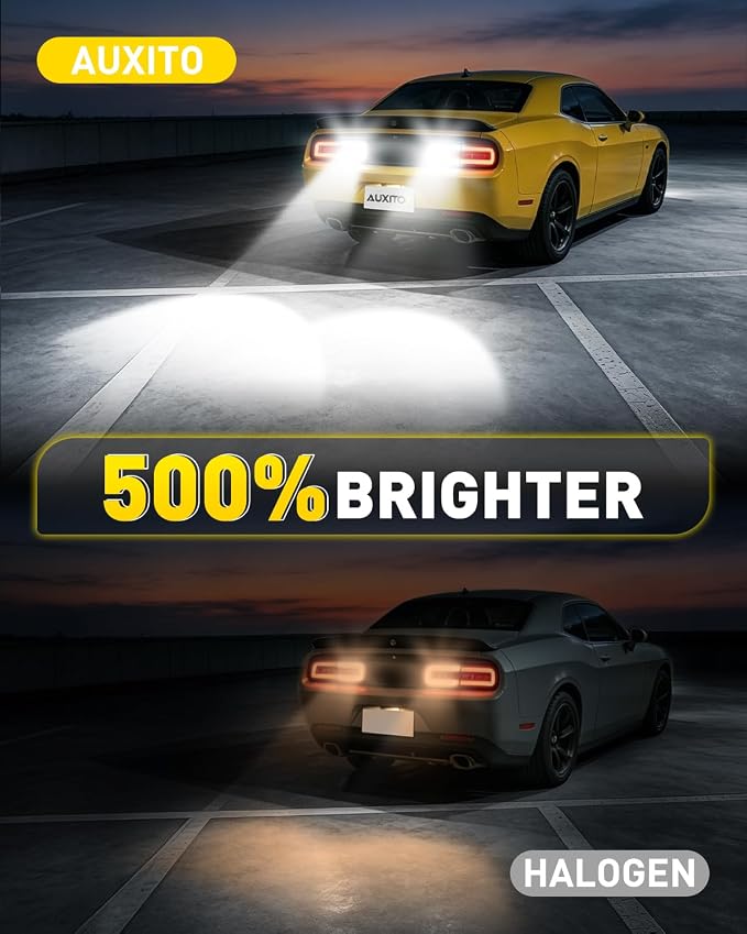 AUXITO 912 921 LED Bulb Reverse Light, 6500K White T15 W16W 906 904 Canbus Error Free LED Backup Light Bulb, Super Bright Back Up License Plate Light Halogen Replacement for Car Truck, Pack of 2