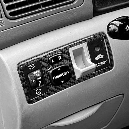 Black Real Carbon Fiber Accessories Car Headlight Control Switch Knob Trim Frame Cover Interior Trim Sticker Decal for Toyota Corolla CE LE S 2003 2004 2005 2006 2007 2008/XRS 2005-2006 Sedan 1PC