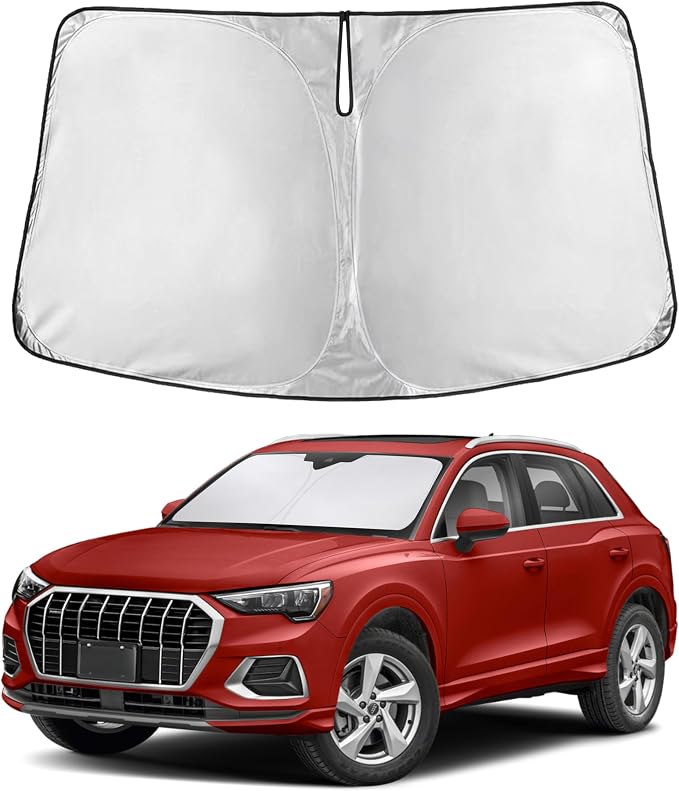 EcoNour Windshield Sunshade Compatible for Audi Q3 2019-2024 2025 2026, Sun Visor for Front Windshield & Window Sun Shade Cover, UV Heat Blocker & Protector, Car Accessories