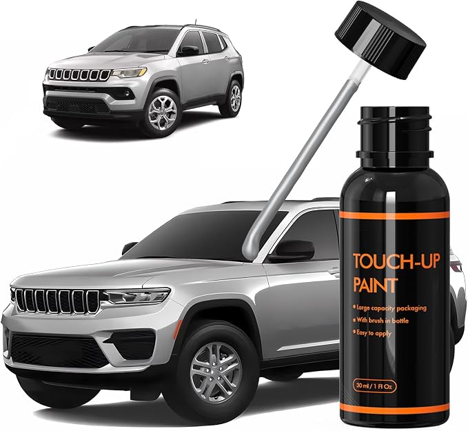 PSE/SSE Silver Zynith Touch Up Paint for Jeep, DIY Car Paint Scratch Repair Kit, Automotive Paints, Quick & Easy Fix Scratch Repair for Grand Cherokee/Grand Wagoneer/Wrangler/Compass/Wagoneer