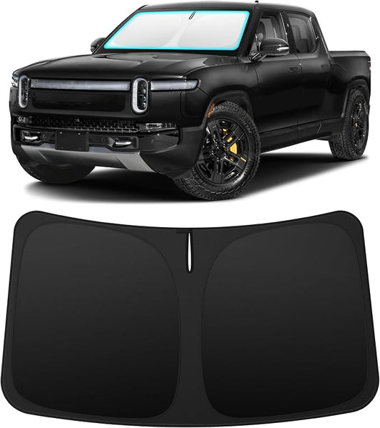 INSAUTO Custom Fit Windshield Sun Shade Accessories for Rivian R1T 2022-2026, Foldable Front Window Sunshade, UV & Heat Reflector, Keeps Interior Cool, Includes Storage Bag