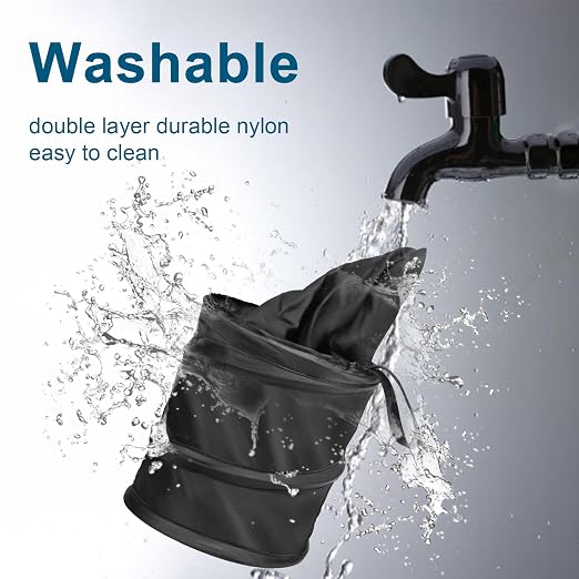 Car Trash Can, 2 Packs Mini Collapsible Pop-up Car Garbage Can | Waterproof Hanging Car Trash Bag with Velcro, Car Trash Bin, Black
