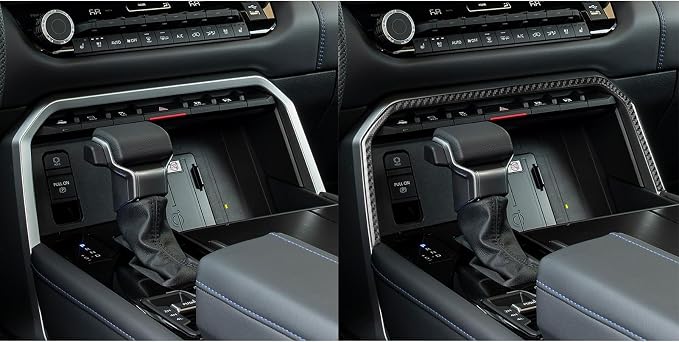 NVCNX Real Premium Carbon Fiber for Toyota Tundra 2022-2026 / Sequoia 2023-2026 2024 2025 Truck Pickup SUV Car Center Console Frame Cover Interior Trim Accessories Thick Overlay Sticker Decal 1PC