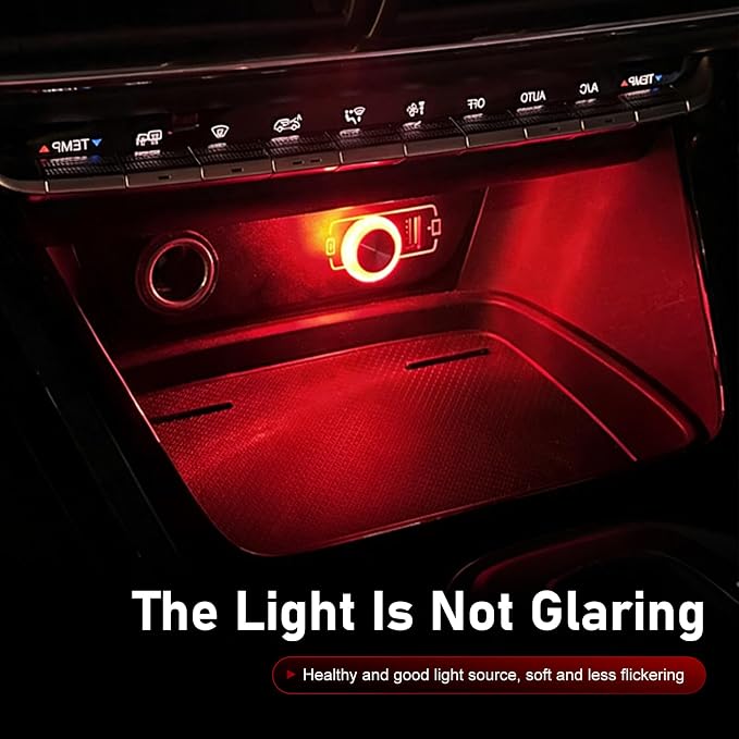 1 PCS Mini USB LED Car Interior Light, Plug & Play Compact Atmosphere Lamp, Personalized Automotive Interior Ambient Light Decor, Universal for Most Cars (Red)