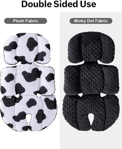 Infant Car Seat Insert with Extra Headrest for Preemie to Toddler, Adjustable Baby Car Seat Head Support with Shoulder Pads, Breathable Air Mesh & Mink Dot Newborn Carseat Insert