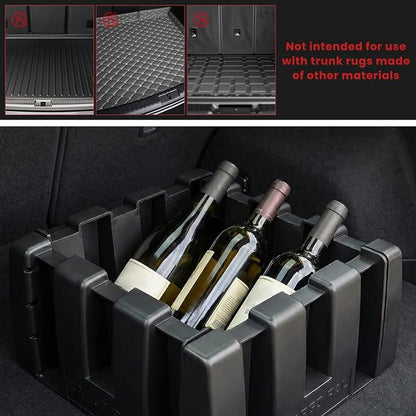 4 PCS Multipurpose Cargo Organizer Blocks, Plastic Auto Trunk Storage Organizer Used with Wool Carpet, Adjustable Cargo Trunk Divider Blocks for Trucks SUVs Vans, Car Accessories