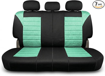 FH Group Automotive Car Seat Covers Rear Set Premium 3D Air Mesh Seat Covers, Airbag Compatible and Split Bench Cover Universal Fit Interior Accessories for Cars Trucks and SUVs - Mint