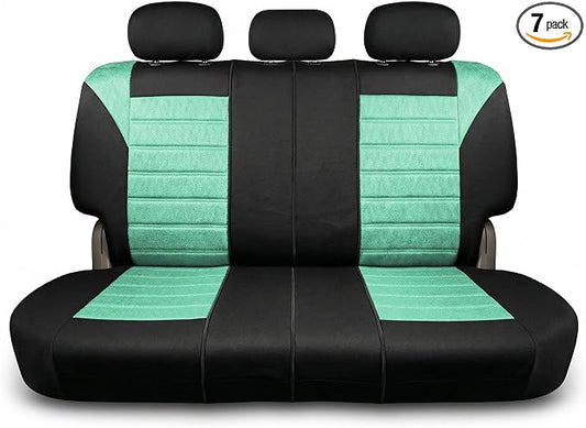 FH Group Automotive Car Seat Covers Rear Set Premium 3D Air Mesh Seat Covers, Airbag Compatible and Split Bench Cover Universal Fit Interior Accessories for Cars Trucks and SUVs - Mint