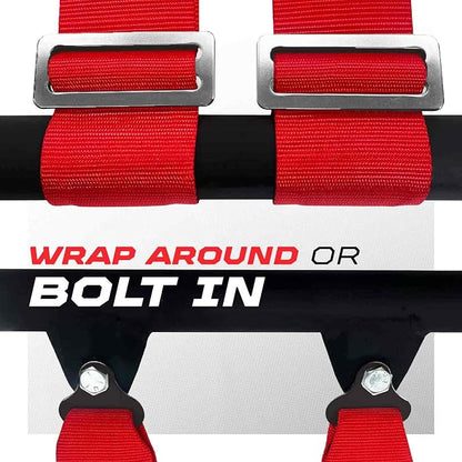 50 Caliber Racing Red 4 Point Harness with 3" Straps for Cars, Trucks, UTV and Off Road Vehicles [6004]