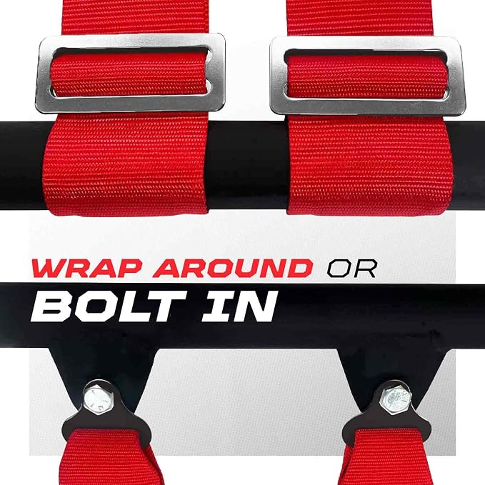 1pc Red 5 Point Harness for Bucket Seat, Latch Release, Racing Harness 5 point, Race Car, UTV, RZR [6005]