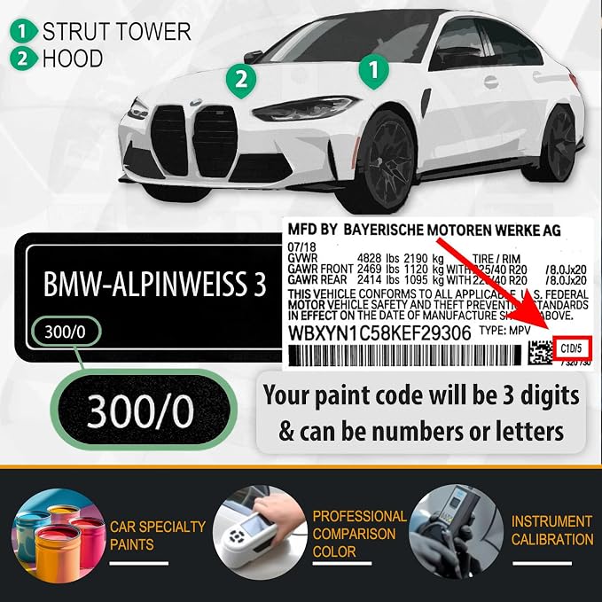A90 Dark Graphite Metallic Car Touch Up Paint for BMW, Color Accurate Car Paint Scratch Repair Pen Kit Quick & Easy Fix Vehicle Chips and Automotive Nicks Scuff