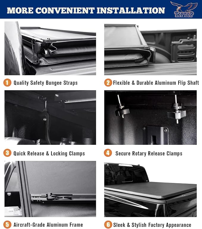 TIPTOP Soft Tri-Fold Tonneau Cover Truck Bed for 2022 2023 2024 2025 2026 Maverick 4.5ft Bed (54.4") | TPX3 |.