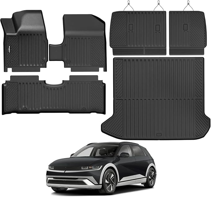Floor Mats for 2025-2026 Hyundai Ioniq 5, Trunk Mat and Backrest Mat All Weather TPE Protector for Hyundai Ioniq 5 Accessories