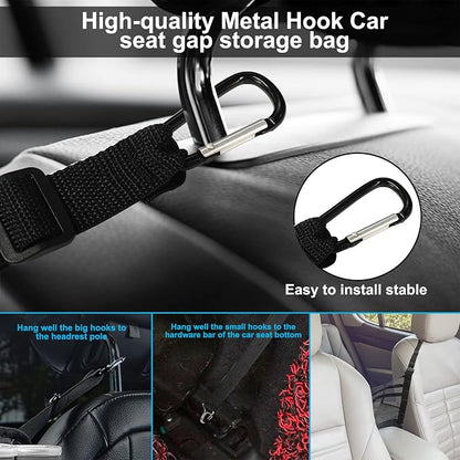 3 Layer Car Mesh Organizer Between Front Seat Backseat Mesh Storage Net Kid Dog Pet Barrier Car Net Pocket Handbag Tissue Purse Holder for SUV, Van
