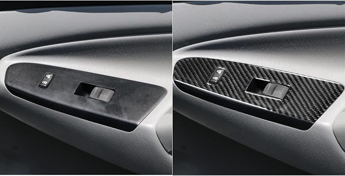 NVCNX Real Premium Carbon Fiber for Toyota 2nd Gen Tacoma Accessories 2012-2015 2013 2014 Car Door Window Switch Panel Cover Interior Trim Thick Overlay Sticker Decal 4PCs - for 4-Door