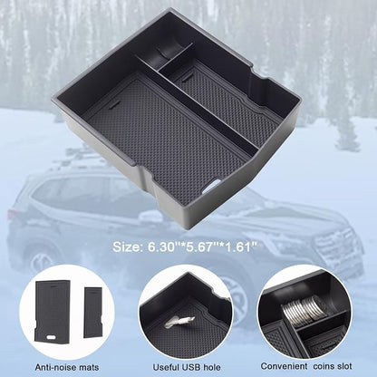JKCOVER Upgraded Design Center Console Organizer Tray Compatible with Subaru Forester 2024 2023 2022 2021 2020 2019 Interior Armrest Insert Storage Box Easy Removal Accessories