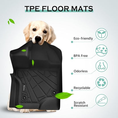 KARPAL Floor Mats for 2015-2026 Ford F-150 Supercrew/Supercab (Includes 2022-2026 Lightning), Custom Fit TPE All Weather Ford F150 Accessories Front Floor Liner