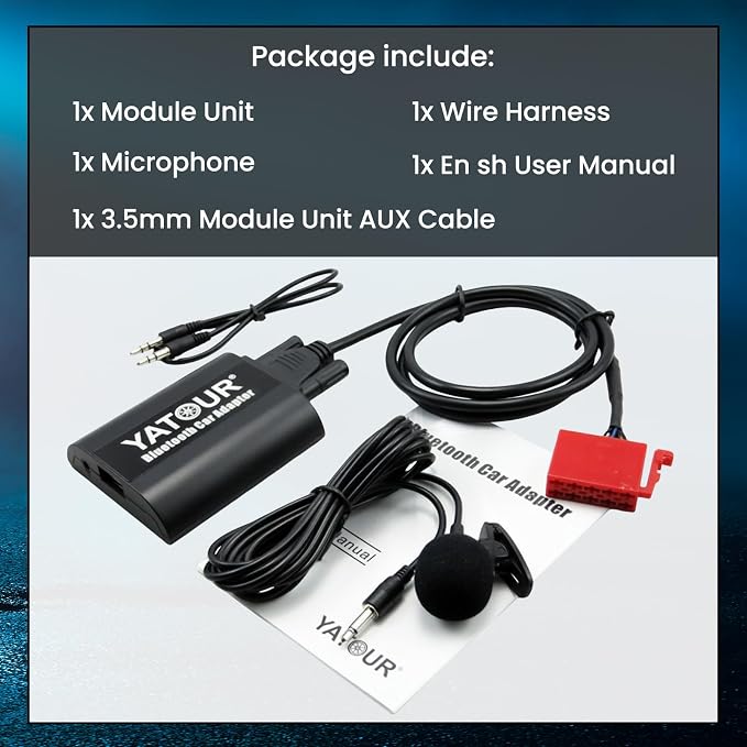 MB Car Bluetoot-h Adapter, Digital Car Stereo Aux Interface with Charging 3.5mm Music Input Port for All Model 1994-1998, B C CL CLS E S SL SLK SLS Class W203 W209 W202(BTA-MB)