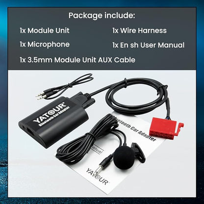 MB Car Bluetoot-h Adapter, Digital Car Stereo Aux Interface with Charging 3.5mm Music Input Port for All Model 1994-1998, B C CL CLS E S SL SLK SLS Class W203 W209 W202(BTA-MB)