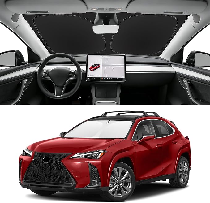 Custom Fit Windshield Sun Shade for 2019-2026 Lexus UX 200/250h/260h/300h/300e, Blocks UV & Heat, Front Window Sunshade Accessories, Easy Fold & Store Keep Your Car Cooler