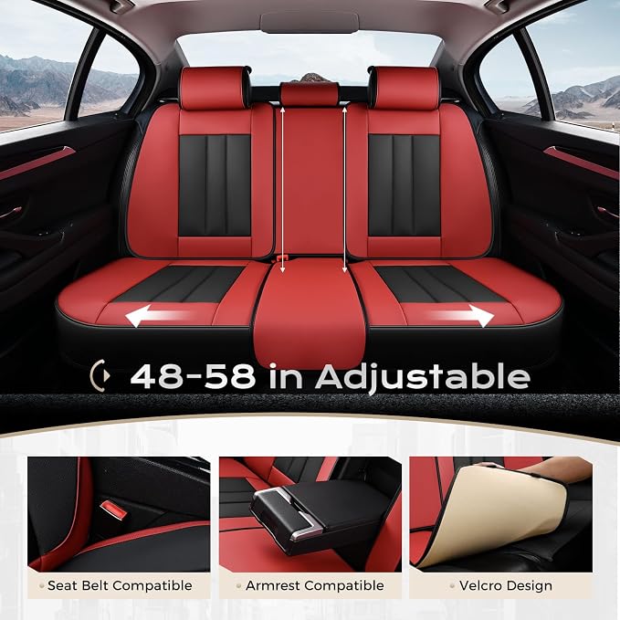 Coverado Car Seat Covers Front Set, Luxury Nappa Leather Seat Covers Universal Fit Waterproof Non-Slip Breathable Automotive Seat Protectors for Cars, SUVs, Trucks