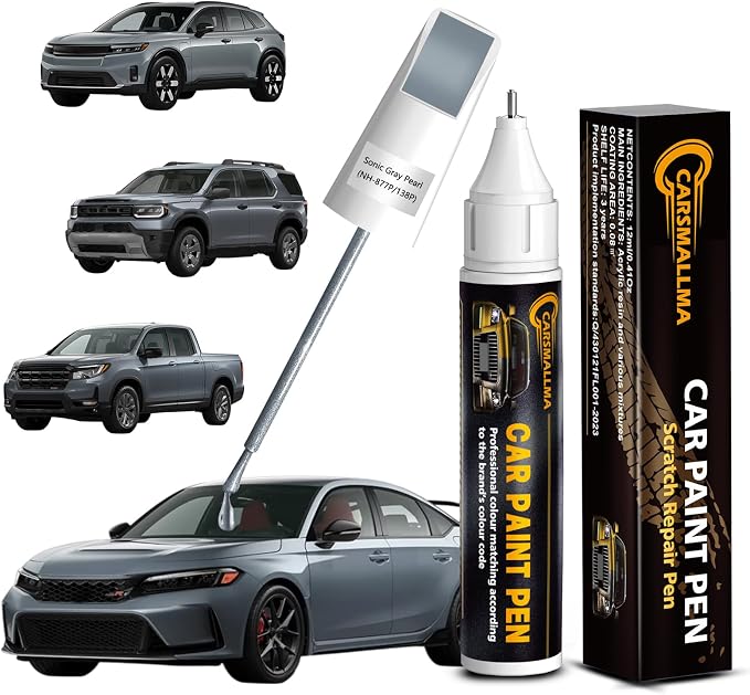 Car Touch Up Paint for Honda(NH-877P/138P Sonic Gray Pearl), Color Accurate Car Scratch Repair Remover Pen,Auto Paint Quick and Easy to fix Vehicle Chips and Nicks Scuff