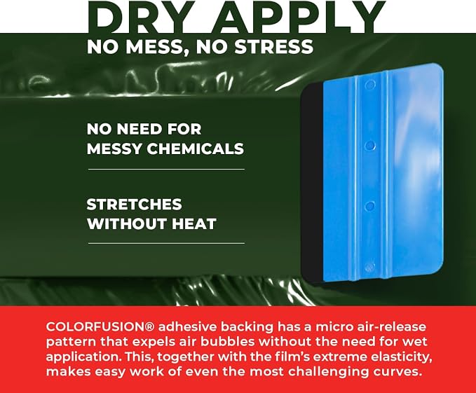 ColorFusion PPF by VViViD, Gloss Dark Olive Green Dry Apply PPF Vinyl Car Wrap Roll 20ft x 5ft