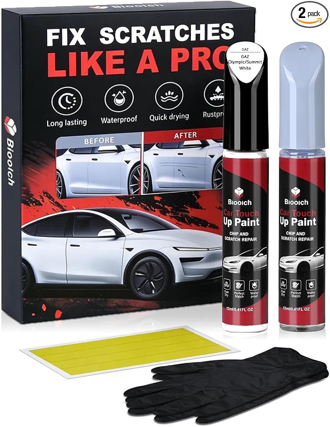 Olympic/Summit White GAZ for Buick Touch Up Paint Kit[2K Clear Coat Included],Exact Color Match Touch Up Paint for Chip and Scratch