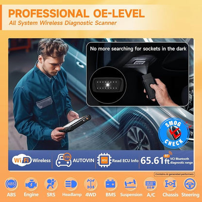 2026 FOXWELL Scanner NT809BT OBD2 Scanner Diagnostic Tool with 30+Resets, All System Bidirectional Scan Tool for All Vehicles, CAN-FD, FCA Autoauth, 3-Yr Free Update, AutoVIN, Wireless 65-Foot, Orange
