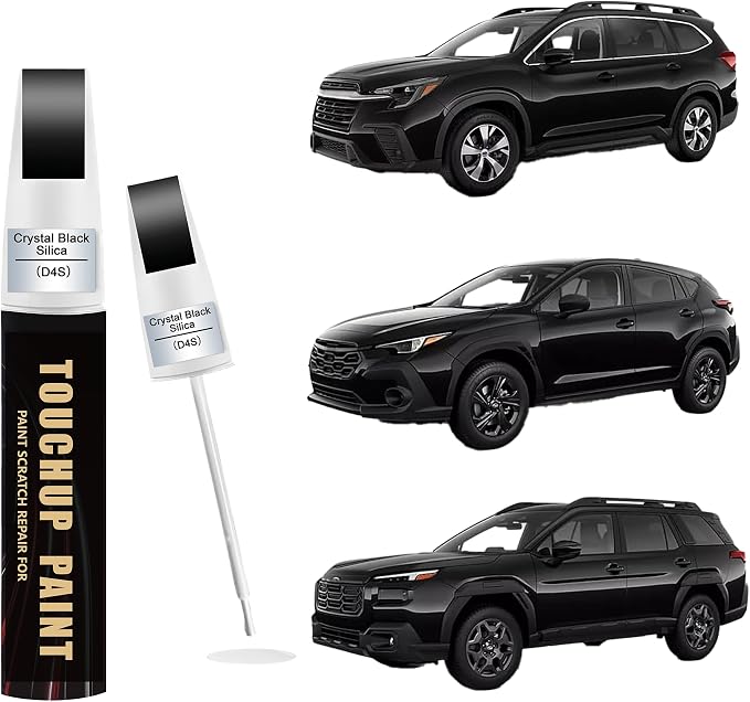 Crystal Black Silicae(D4S) Car Paint Touch Up Pen Compatible with SUBARU, 2-In-1 Color Accurate Touch Up Car Scratch Repair Paint Match SUBARU Series Automotive Scratch Remover for Nicks & Chips Repair