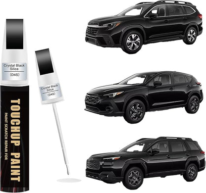 Crystal Black Silicae(D4S) Car Paint Touch Up Pen Compatible with SUBARU, 2-In-1 Color Accurate Touch Up Car Scratch Repair Paint Match SUBARU Series Automotive Scratch Remover for Nicks & Chips Repair